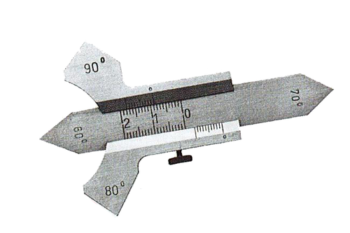 Schweißnahtmesslehre   Nr.3 mit Gradeinteilung u. Nonius  (8831)
