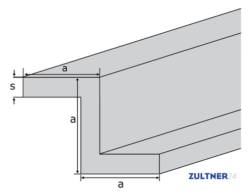 Alu-Z-Profil EN-AW 6060 (AlMgSi0,5) 40x40x40x3 mm gepresst T66 EZL 6 m