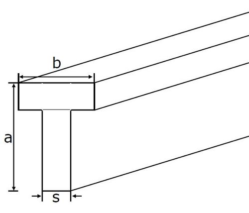 Alu-T-Profil EN-AW 6060 (AlMgSi0,5) 100x60x5 mm gepresst T66 EZL 6 m