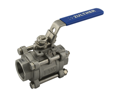 V4A Ball valve, female thread 3-piece 1" full bore PN 63 A-641 TLD